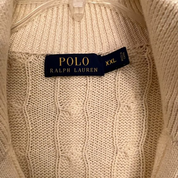 Polo by Ralph Lauren Men's collared long sleeve Cable Knit Sweater Size XXL - Picture 6 of 6